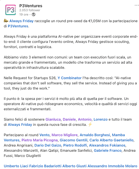 LinkedIn post by P3Ventures