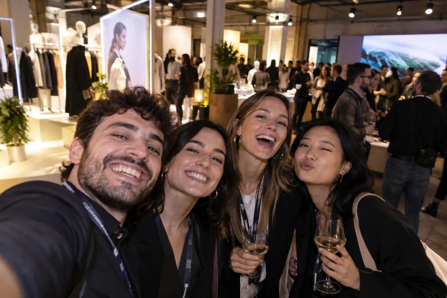 Kolleger tager en selfie ved en brandaktivering