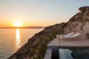 Cap Rocat, Mallorca: terrasse på klippen ved solnedgang
